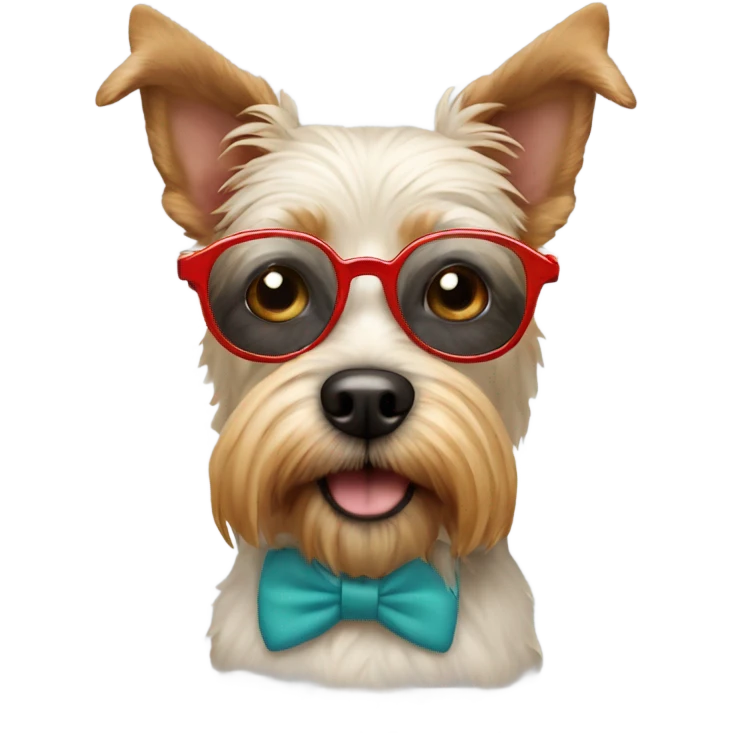Perro terrier chileno con lentes emoji
