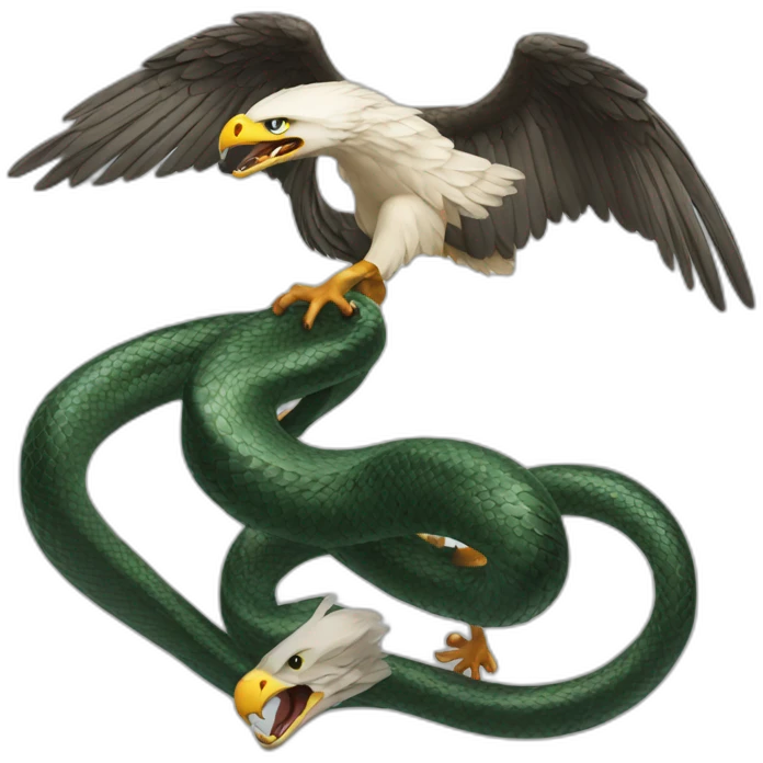 snake fighting eagel emoji