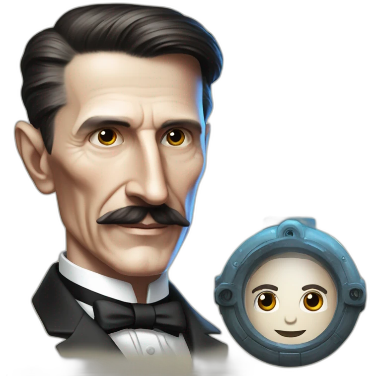 Nikola Tesla with a yammakh emoji