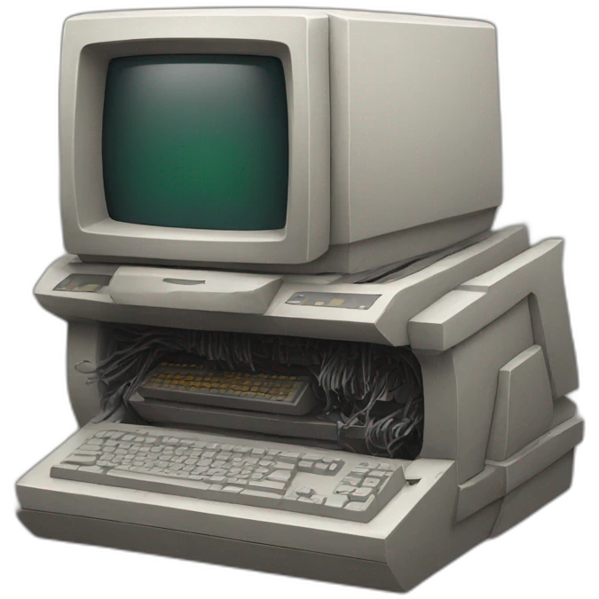 Glitch ancient computer emoji