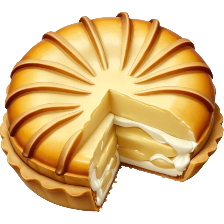 Half-shell shaped baked desert emoji