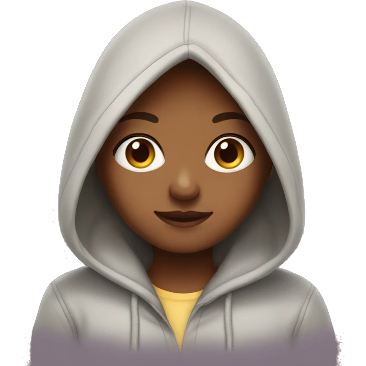 Cute hoodie girl emoji