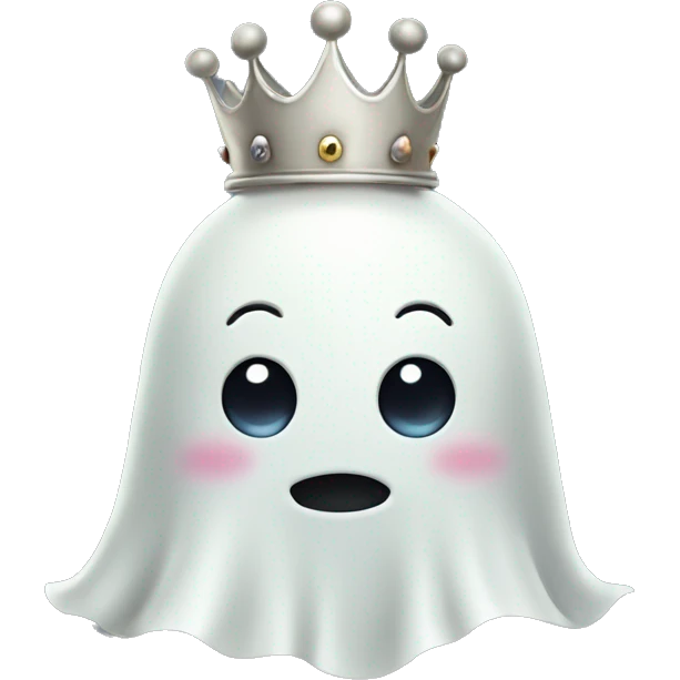 cute ghost wit a crown emoji