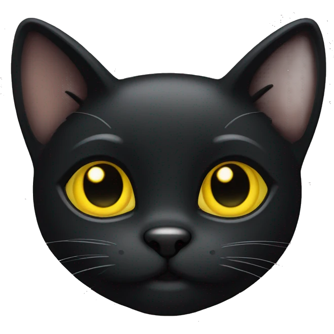 Cute Little black cat with yellow eyes emoji