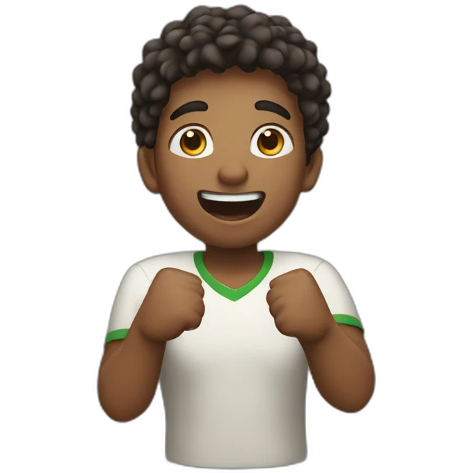 a young man cheering emoji