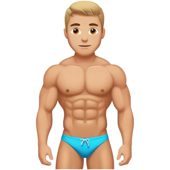 Muscular Caucasian man wearing a bikini emoji