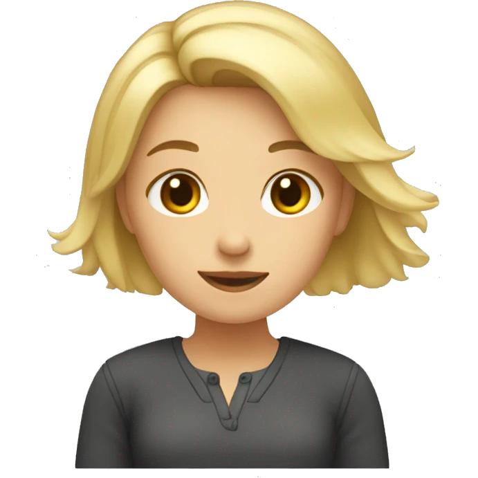 menina  rubia escribiendo emoji