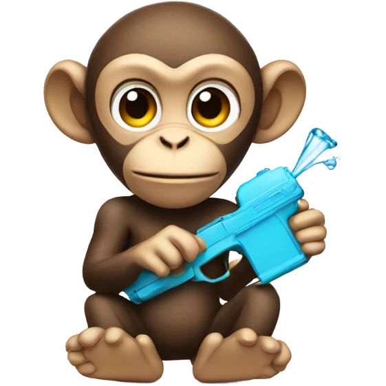 Monkey with water gun emoji
