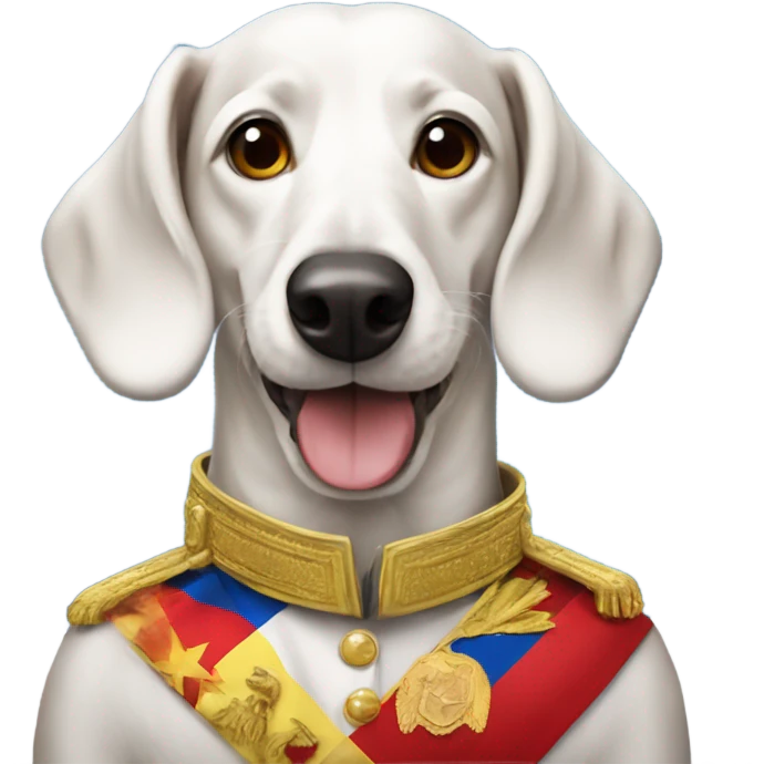 White Dachshund as president of Venezuela  emoji