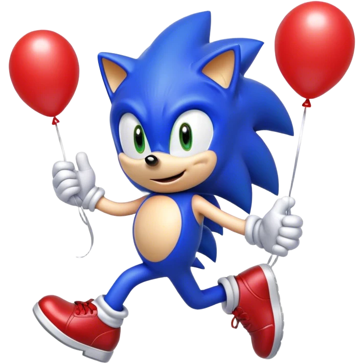 Sonic the hedgehog holding balloons emoji