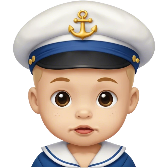 Baby, making Popeye face with sailor hat on emoji