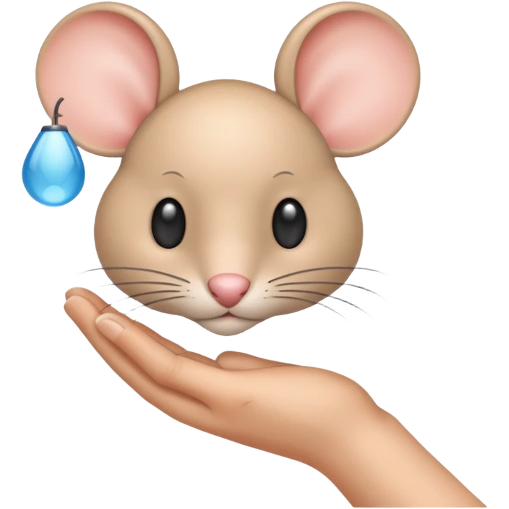 the hand using the mouse emoji