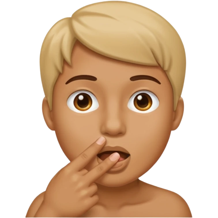 Um dedo na boca emoji