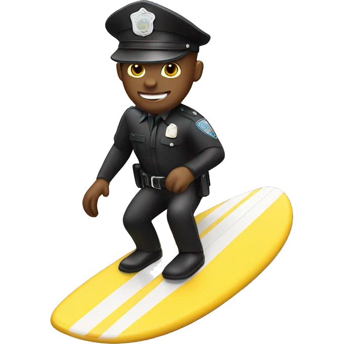 Cop riding a surf board emoji