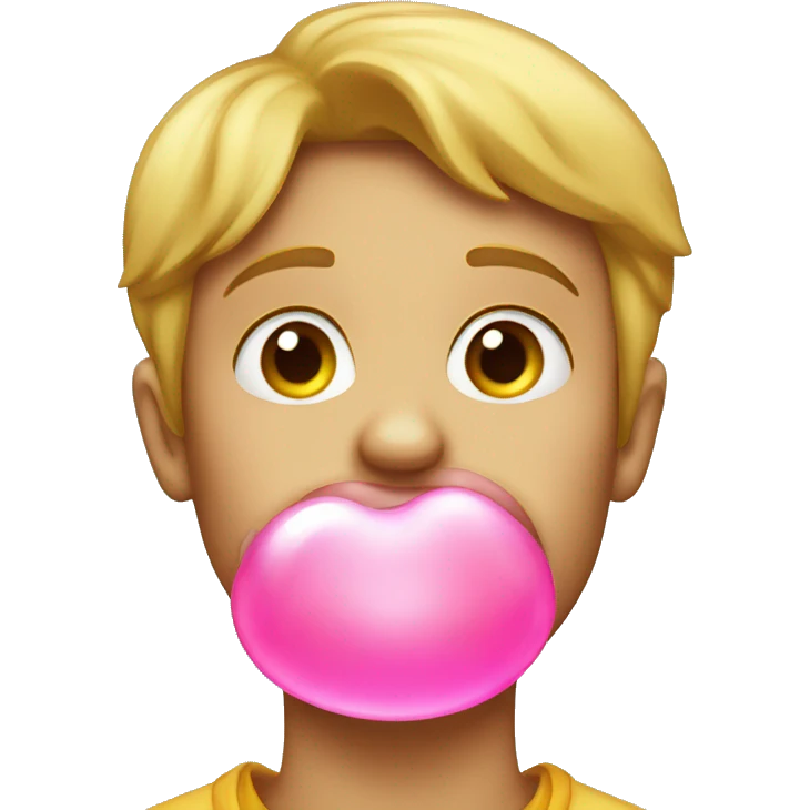 Default apple emoji blowing bubble gum emoji