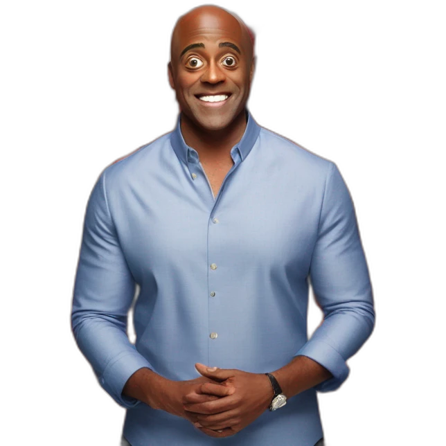 Ainsley Harriott hiding in a big pile of meat emoji