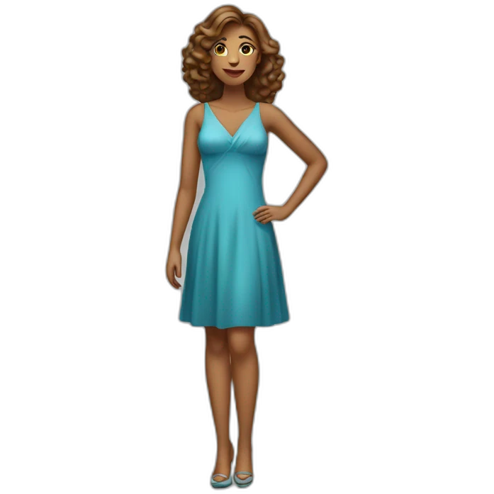 pretty woman wearing a dress full body emoji