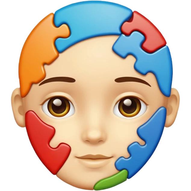 puzzle piece forming a child’s face emoji