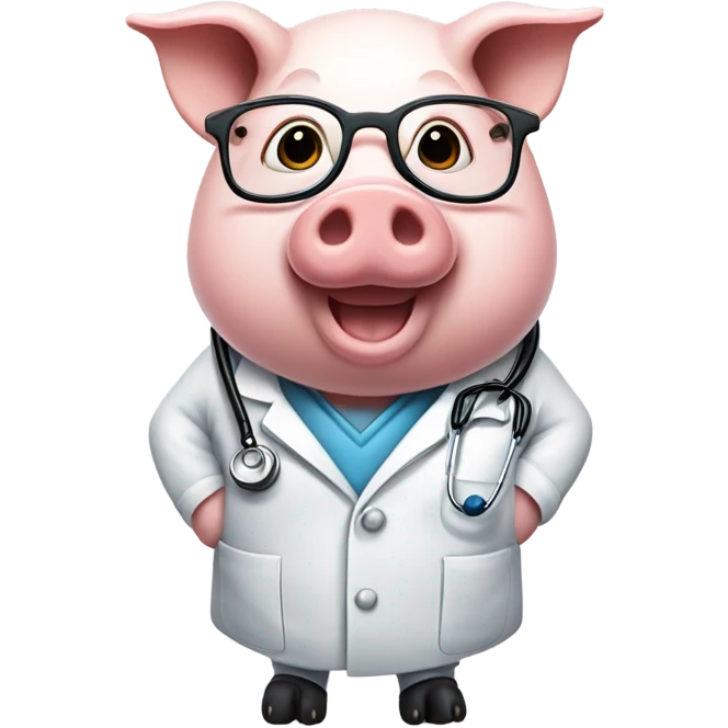 Doctor as a pig emoji