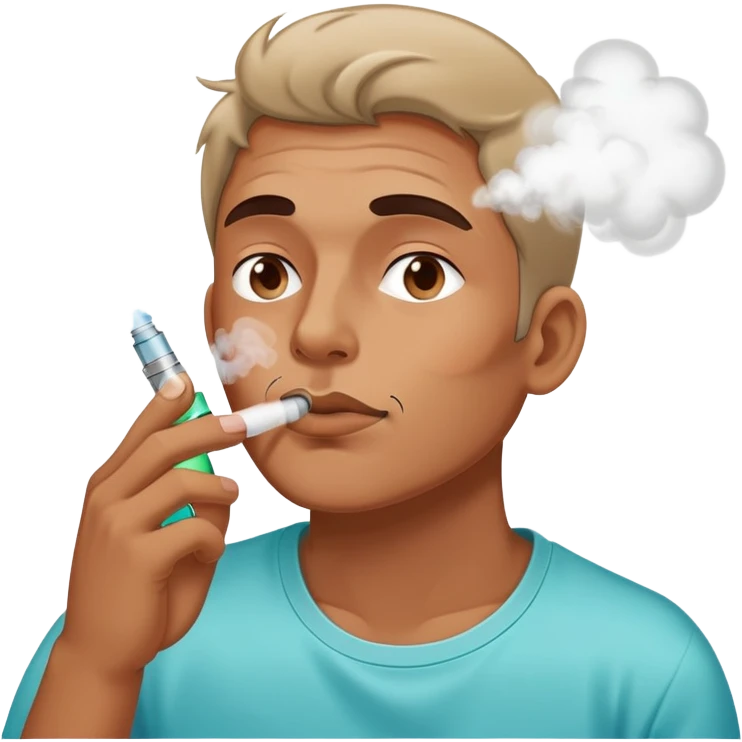 man blowing o’s from his vape emoji
