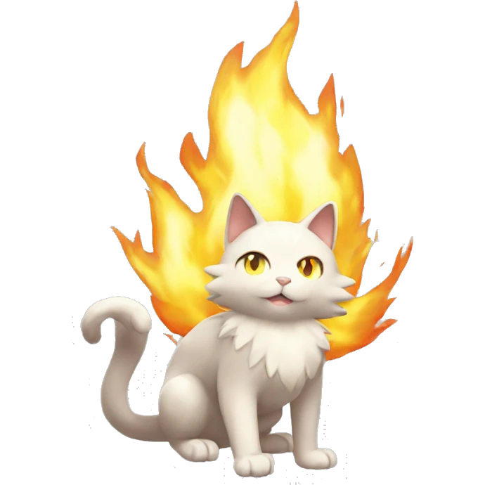 Shiny Fire-type-Fakémon-Cat full body emoji