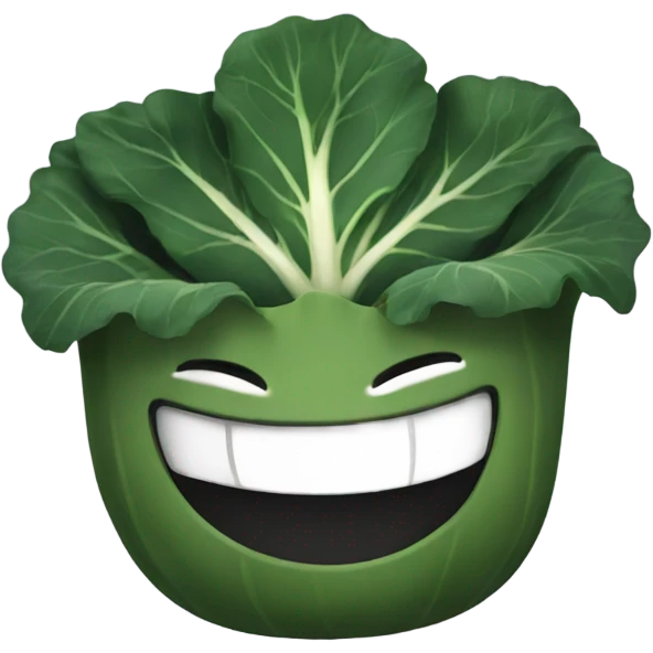 black cabbage smiling emoji