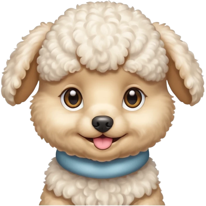 smile, baby white toy Poodle,only face  emoji