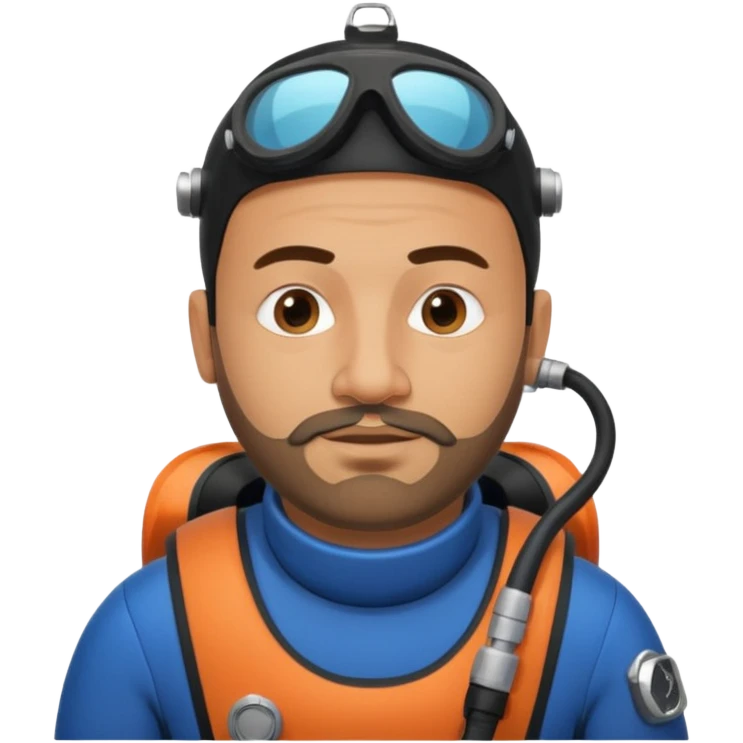 Moroccan Male 38 short beard, slightly overweight, scuba diving emoji