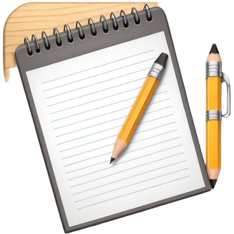 notepad with pencil emoji