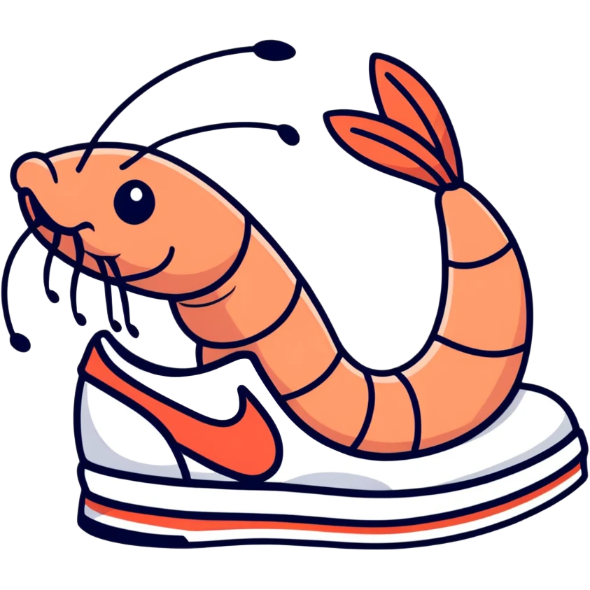 Shrimp wearing Nikes  emoji