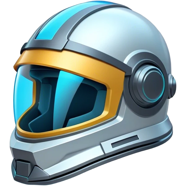 Clash of Clans aesthetic: Cinematic Playful 3D Isometric Space Helmet Emoji, rendered in a 3D vector-style similar to standard emojis with minimal shading and bold, simplified shapes. A compact, distinct form with signature details, softly glowing with a futuristic sci-fi warfare charm. Simplified yet unmistakably iconic, highly detailed and consistent, glowing with a soft radiance and high shine. Stylized with a touch of high-tech brilliance and a soft glowing outline, capturing the essence of a beloved gaming relic with a friendly, playful manner! emoji