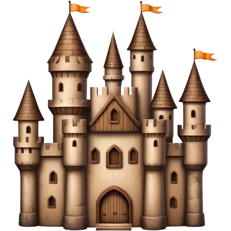 wooden castle with towers emoji