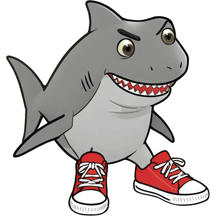 Shark with shoes  emoji
