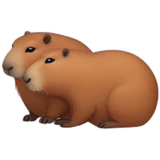 two capybara cuddle emoji