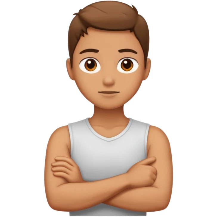 Arms crossed around neck emoji
