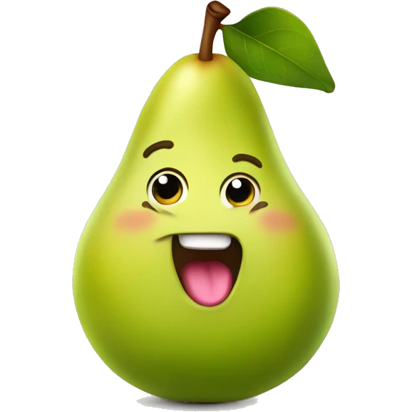 cute pear with tongue out emoji