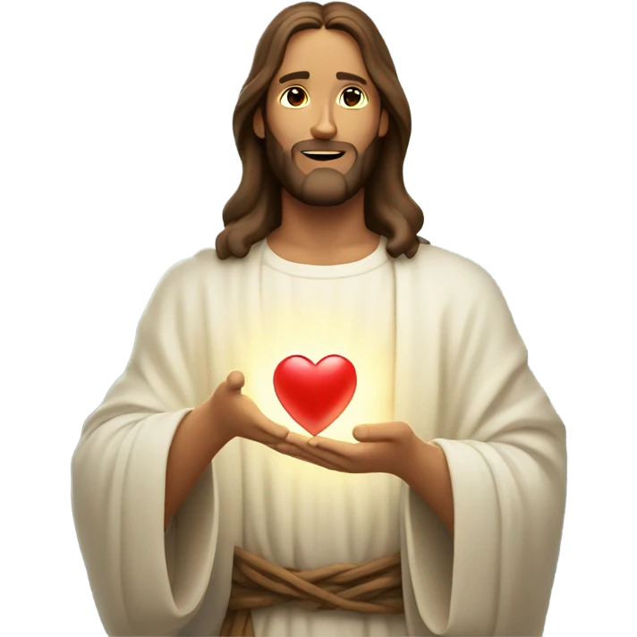 Jesus holding a heart  emoji