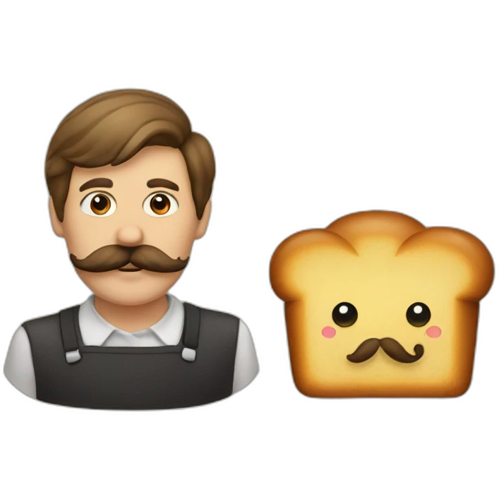 Moustaches and a loaf emoji