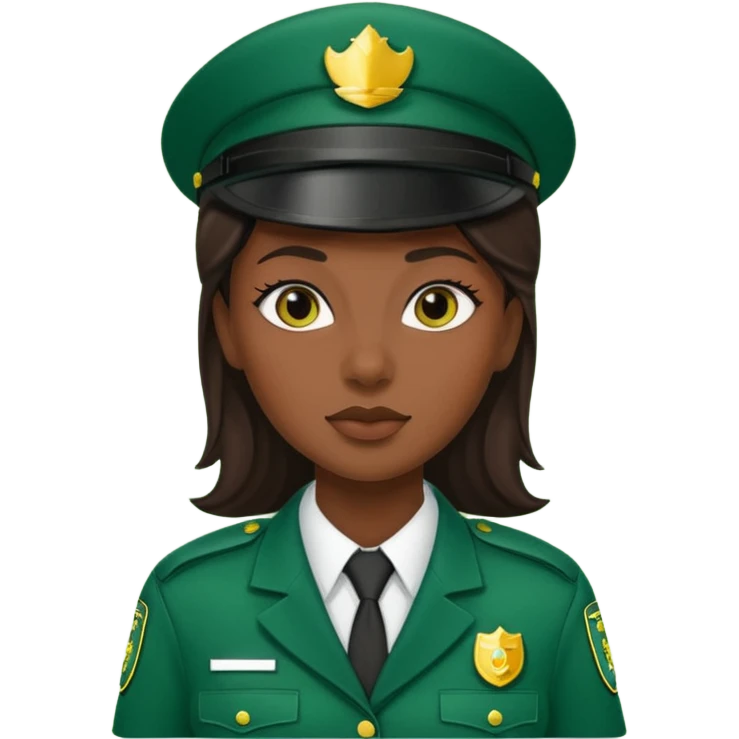 woman Security guard green dress emoji