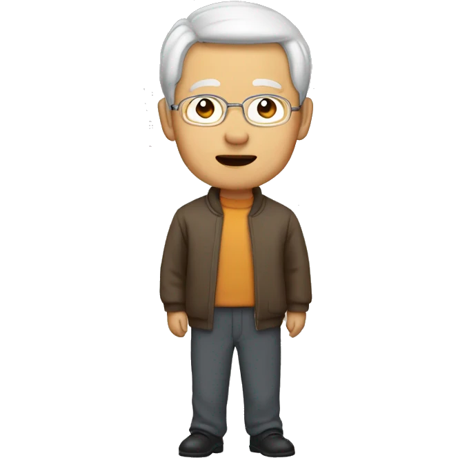 old asians standing upfront emoji