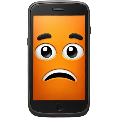Worried Orange smartphone  emoji