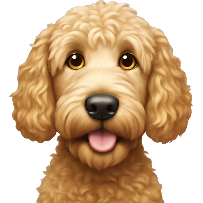 golden doodle with Pinocchio nose emoji