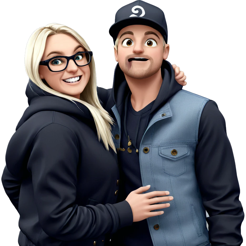 playful boys in stylish outfits emoji