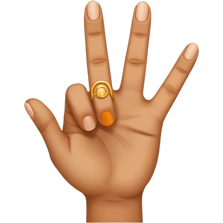 Hand holding up three fingers  emoji