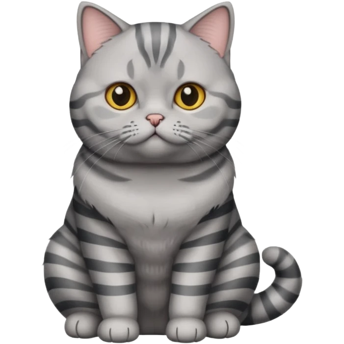 Generate an emoji of a British Shorthair cat with a gray stripe emoji