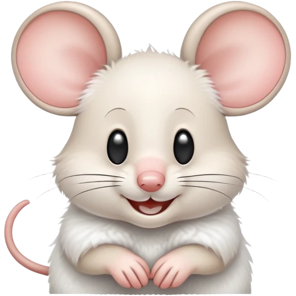 cartoon mouse with big round ears and a happy face emoji