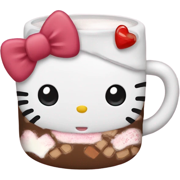 Hello kitty drinking hot chocolate  emoji