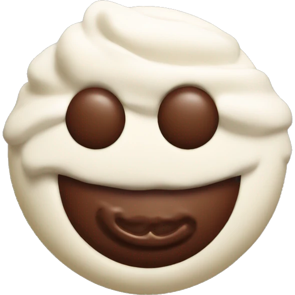 chocolate snowman with cream emoji