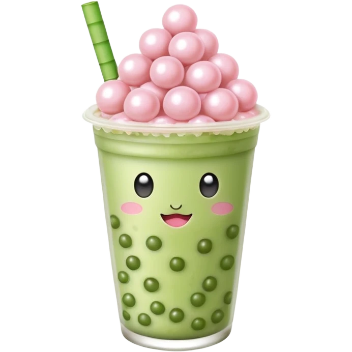 Baby pink matcha boba emoji