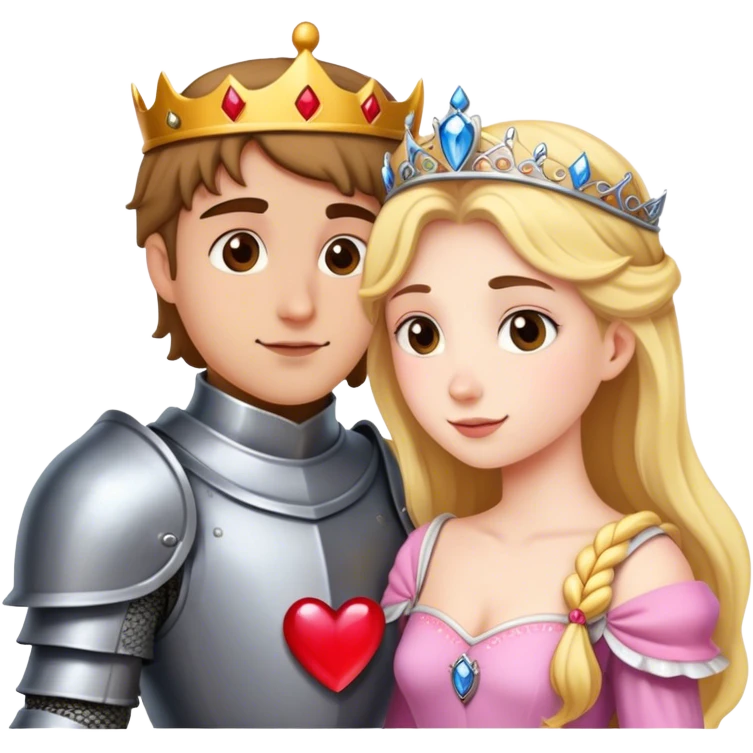 Knight in love with princess emoji